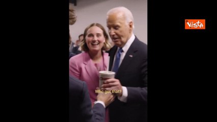Convention dei democratici a Chicago, Kamala Harris e Biden bevono un milkshake durante una pausa