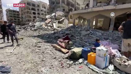 Katil İsrail Han Yunus'un kuzeyini yerle bir etti