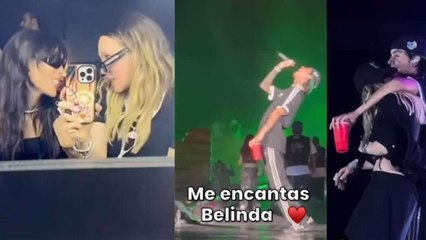 Belinda y Danna juntas en concierto de Natanael Cano