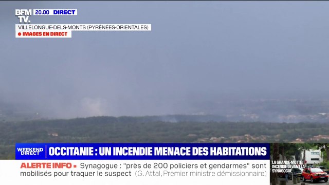 Pyrénées-Orientales: important incendie en cours, 30 hectares de végétation déjà brûlés par les flammes