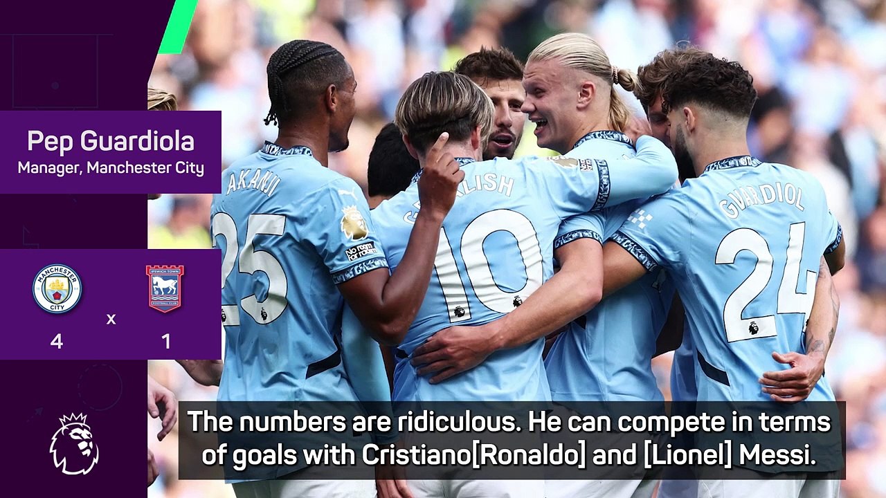 Guardiola compares 'ridiculous' Haaland to Lionel Messi and Cristiano Ronaldo