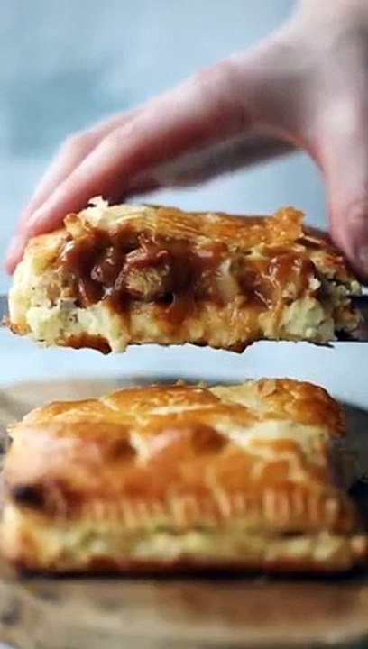 Upside Down Puff Pastry Chicken Tacos