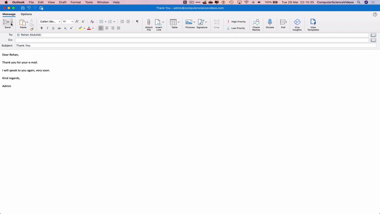 How to SEND a Basic E Mail Using Microsoft Outlook On a Mac - Basic Tutorial | New