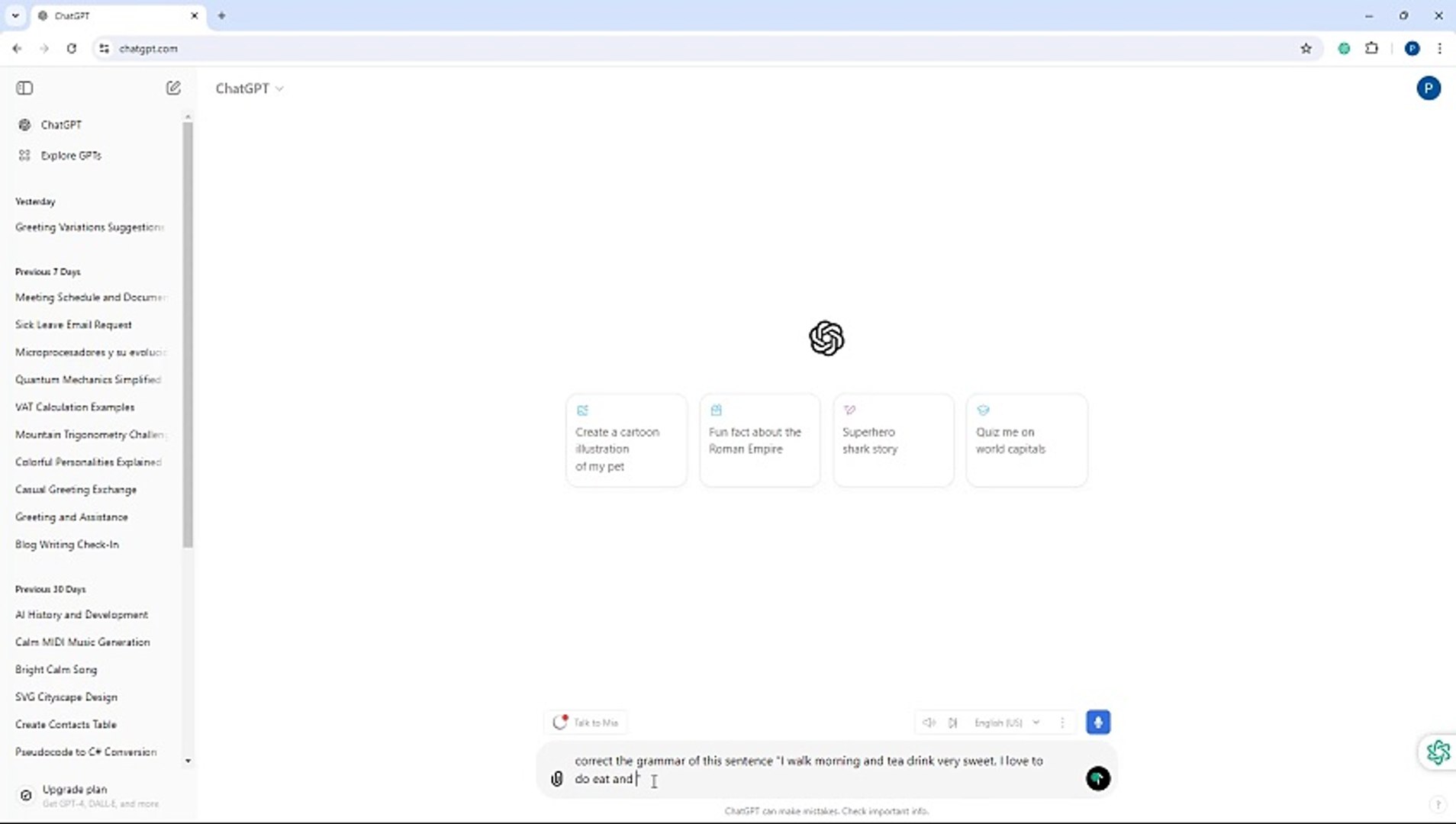 ChatGPT Course Section 30 Correcting Grammatical Errors