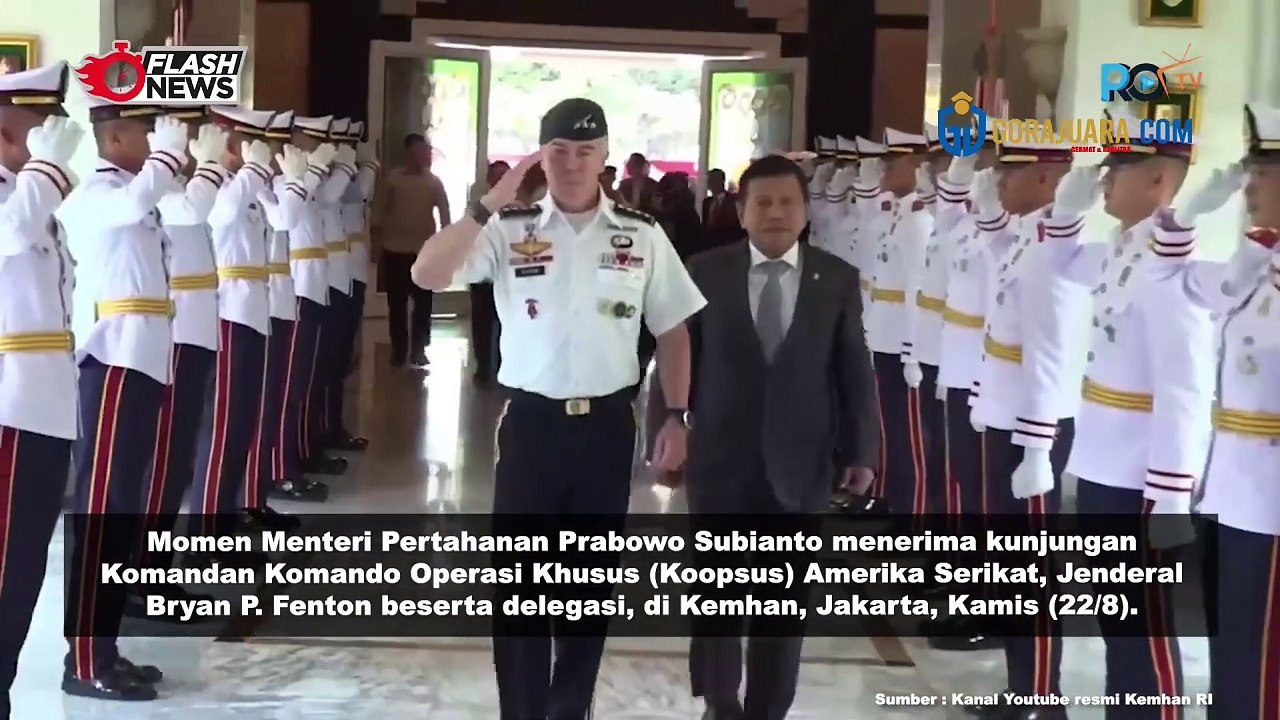 MENHAN PRABOWO TERIMA KUNJUNGAN KOMANDAN KOMANDO OPERASI KHUSUS (KOOPSUS) AMERIKA SERIKAT BAHAS PERKUATAN KEMITRAAN