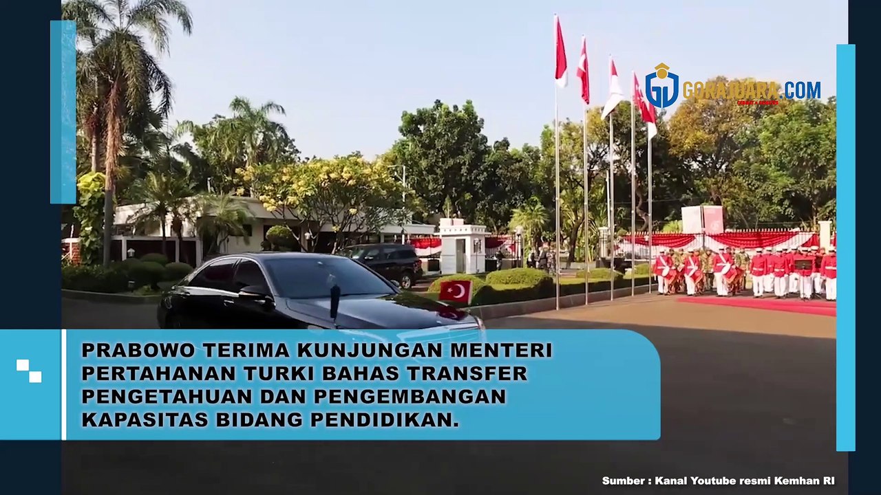PRABOWO TERIMA KUNJUNGAN MENTERI PERTAHANAN TURKI BAHAS TRANSFER PENGETAHUAN DAN PENGEMBANGAN KAPASITAS BIDANG PENDIDIKAN