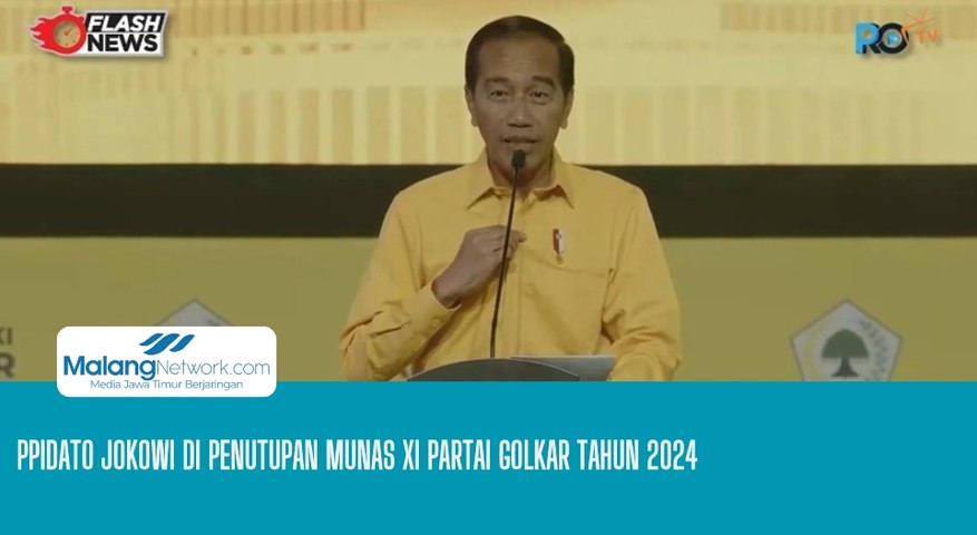 Pidato Jokowi di Penutupan Munas XI Partai Golkar Tahun 2024