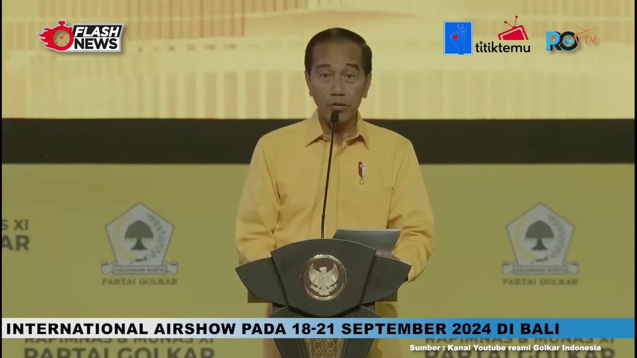Nyaman Di Bawah Beringin, Jokowi Pidato di Acara Penutupan Munas XI Partai Golkar