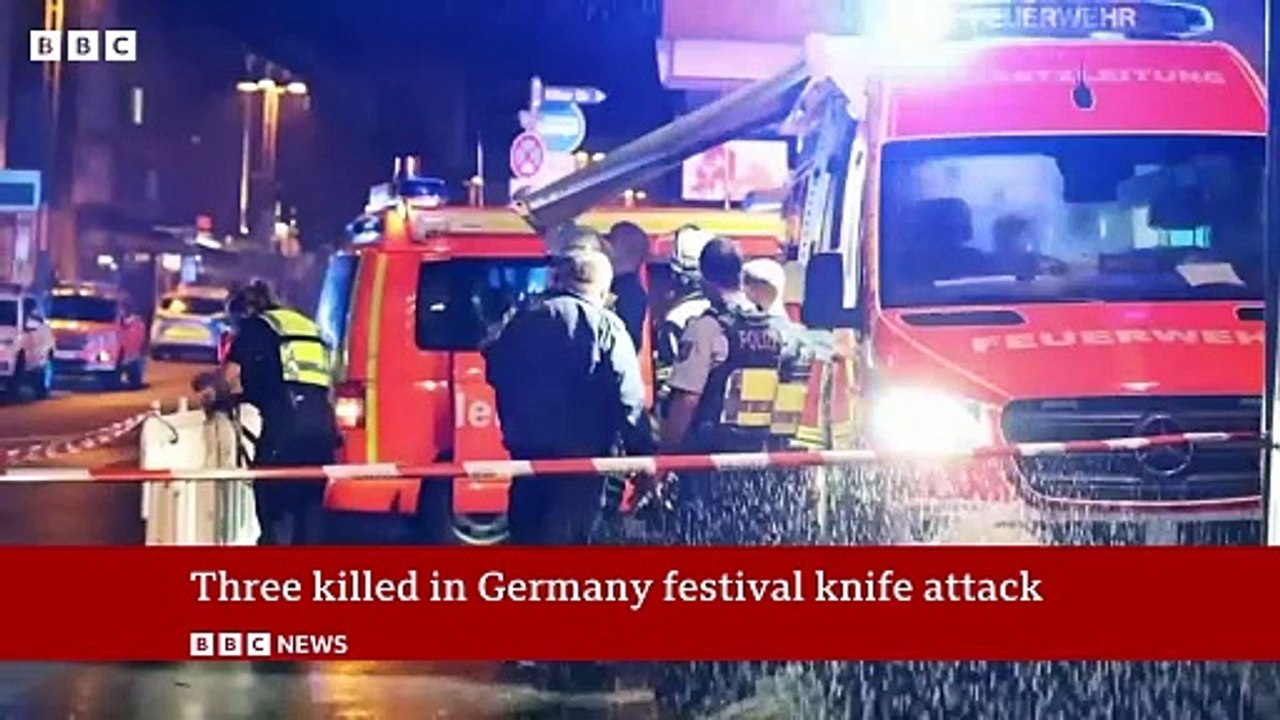 Solingen Manhunt continues after Germany knife attack kills three people  BBC News