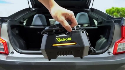 ASTROAI A220B Portable Tire Inflator & Air Compressor| Fast 1-Minute Inflation| Enhanced DurabilityDigital Pressure Gauge| programmable inflation with auto shut-off| Built-in LED light for Emergencies| Compact and Easy to Store
