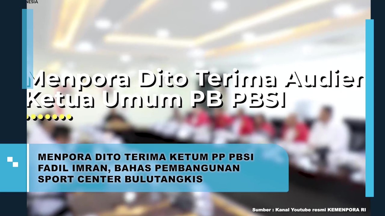 Menpora Dito Terima Ketum PP PBSI Fadil Imran, Bahas Pembangunan Sport Center Bulutangkis