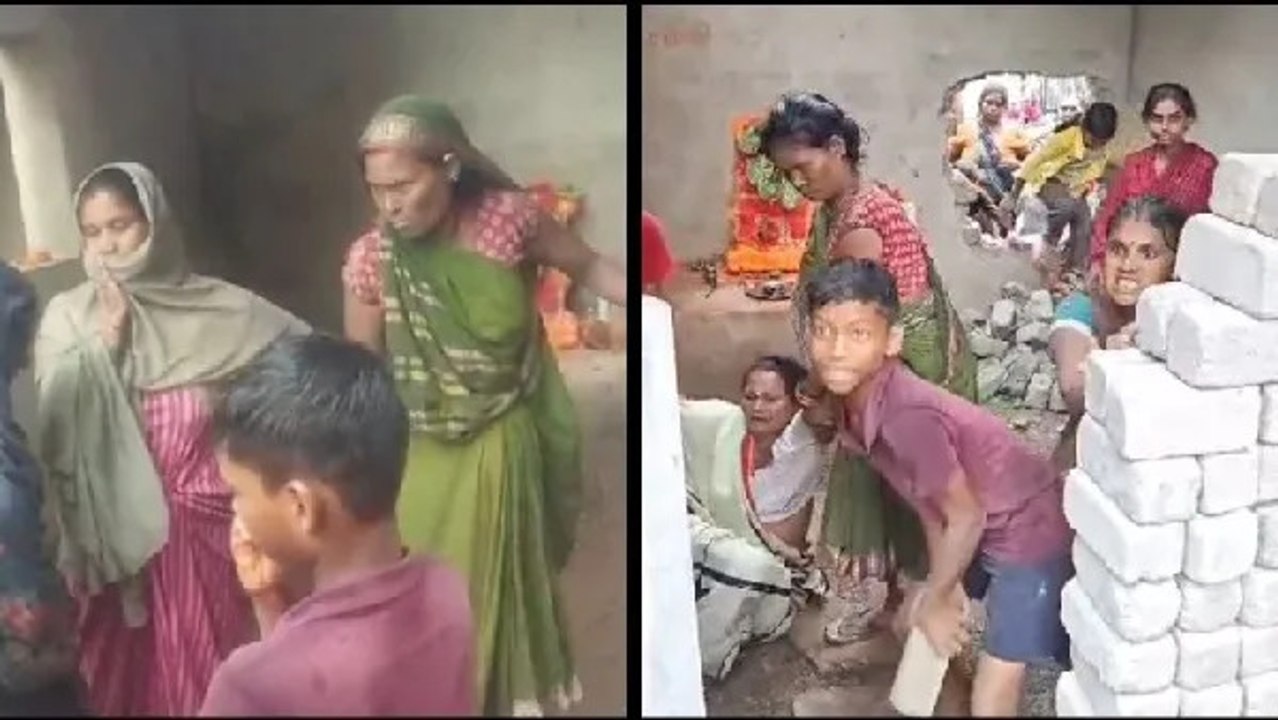 शार्टकट के लिए मंदिर तोड़ने से हड़कंप,हनुमान जी की दीवार पर महिलाएं चलाने लगी ताबड़तोड़ हथौड़े