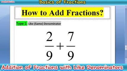 How to Add Fractions with Like Denominators  Type 01  MathoGuide