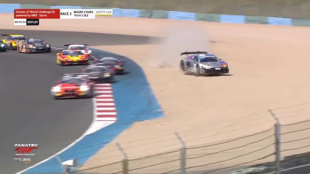 GT World Challenge 2024 Magny-Cours Race 2 Start Klymenko Hard Crash