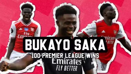 Bukayo Saka joins the Premier League's 100 club