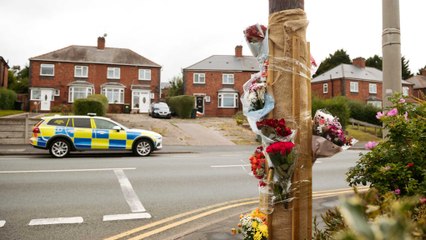 Tributes left at Scene of Fatal Crash in Rowley Regis
