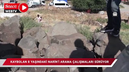 Kaybolan 8 yaşındaki Narin'i arama çalışmaları havadan ve karadan sürüyor