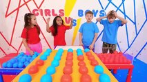 Girls vs Boys - Red vs Blue Challenge Kids Videos