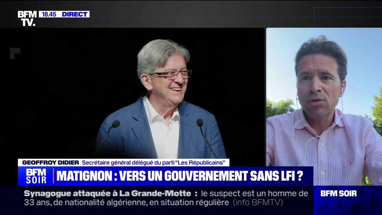 "C'est une victoire politique pour la droite": Geoffroy Didier salue la décision de Jean-Luc Mélenchon de renoncer à la nomination de ministres LFI