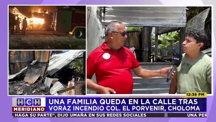 Incendio deja en la calle a familia hondureña de la colonia El Porvenir de Choloma, Cortés.