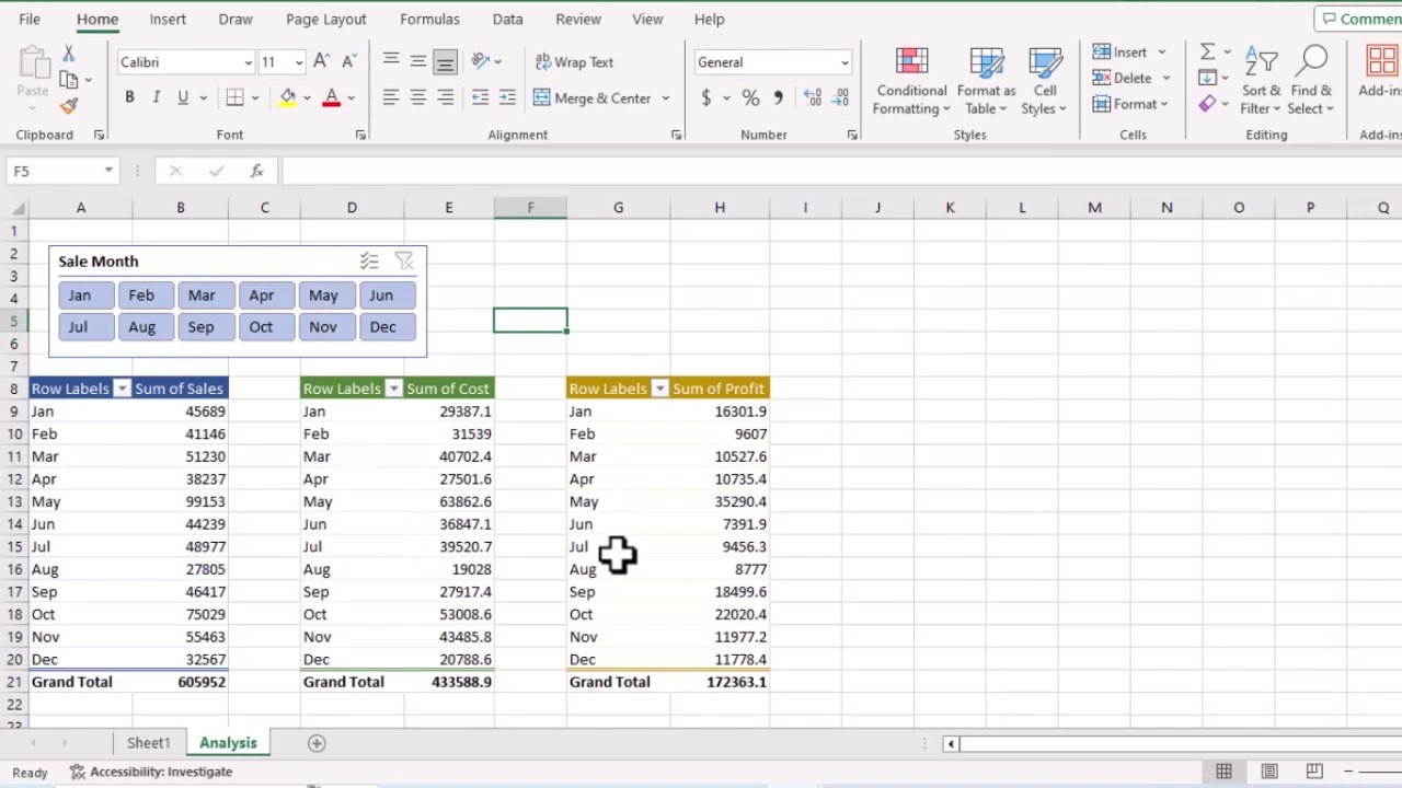 One slicer for multiple tables in excel video dailymotion
