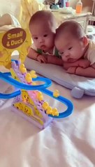 Climbing duck toys#children enjoying