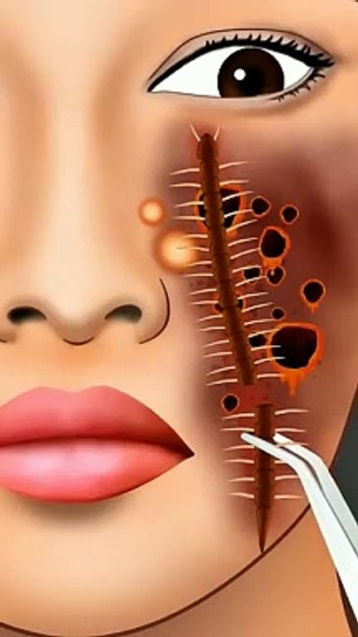 ASMR Treatment of Venomous CentipedeBite Girl Animation-- #shorts #ytshorts