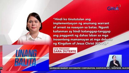 Pag-raid ng pulisya sa KOJC compound, kinondena ni VPSD at FPRRD | Unang Balita