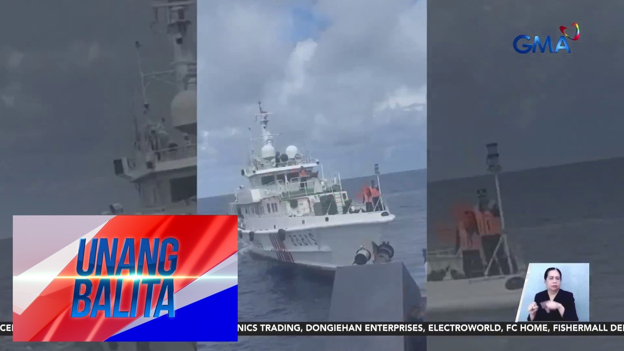 Pambobomba ng tubig at pagbangga ng mga barko ng China sa BRP Datu Sanday sa Escoda Shoal, nasaksihan ng GMA Integrated News | Unang Balita