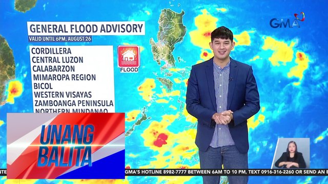 General flood advisory, itinaas sa maraming lugar sa bansa - Weather update today as of 7:19 a.m. (August 26, 2024) | Unang Balita