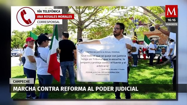 Numerosos ciudadanos de Campeche protestan contra la reforma al Poder Judicial