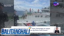 BRP Datu Sanday ng BFAR, binomba ng tubig at binangga ng mga barko ng China sa may Escoda Shoal | Balitanghali