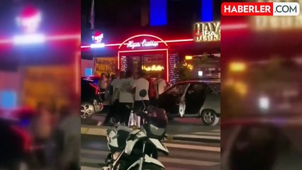 Tuzla'da valeler ve araç sürücüsü arasında tekmeli sopalı kavga kamerada