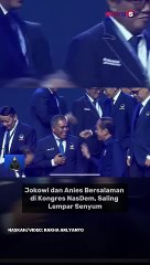 Jokowi dan Anies Bersalaman di Kongres Nasdem, Saling Lempar Senyum