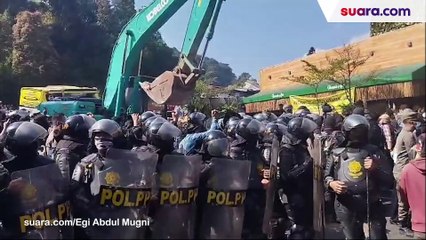 Drama Pembongkaran PKL Puncak Bogor, Adu Mulut Warnai Proses Penertiban