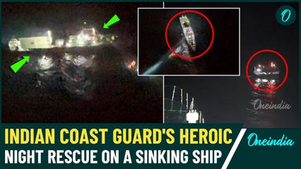 Download Video: Video: Indian Coast Guard Pulls off a Night-time Rescue Miracle Saving 11 Lives from a Sinking Ship