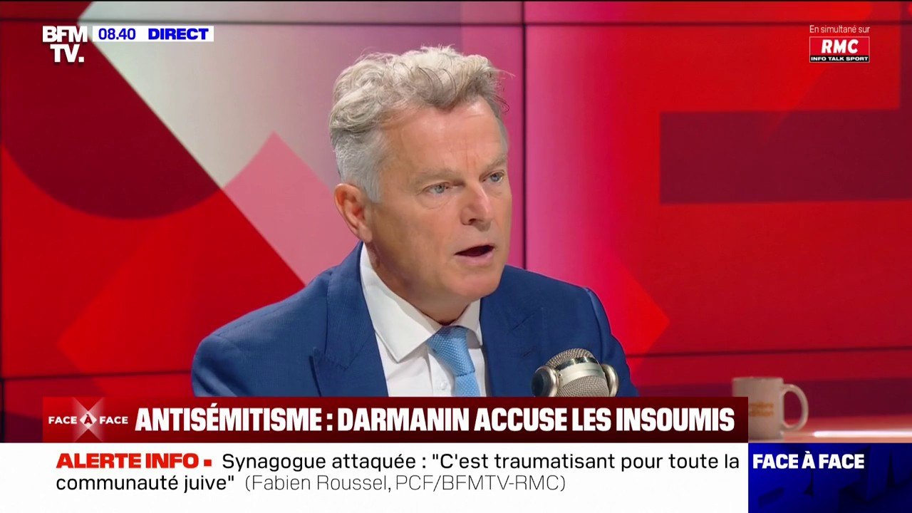 Antisémitisme: Fabien Roussel "aimerait bien que Jean-Luc Mélenchon et d'autres de ses députés clarifient leurs positions"
