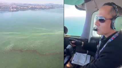 Eğirdir Gölü'nün yok oluşunu havadan görüntüledi