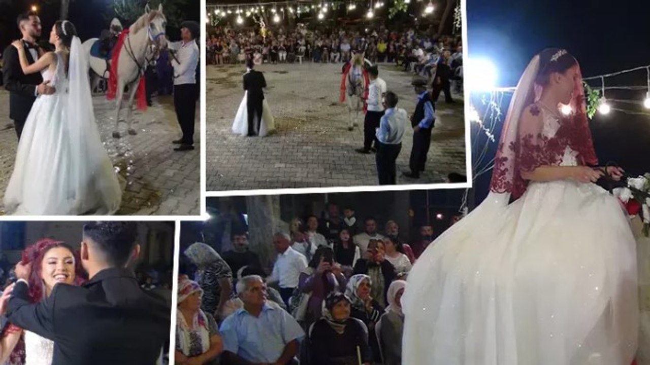 Babası vasiyet etti, gelin düğüne at sırtında geldi