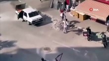 Otomobil sıcakta alev topuna döndü