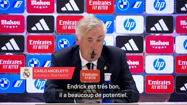 Ancelotti : “Sur son but, Endrick a montré toutes ses qualités”