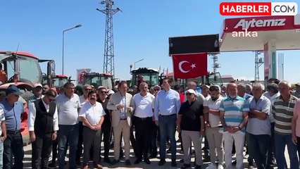 Konya'da çiftçiler traktörlerle eylem düzenledi