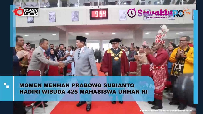 Menteri Pertahanan Prabowo Subianto Menghadiri Wisuda 425 Mahasiswa Universitas Pertahanan Republik Indonesia