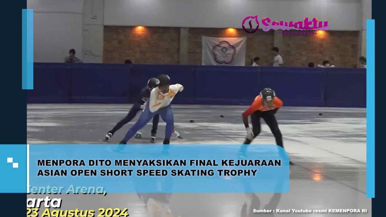 Menpora Dito Menyaksikan Final Kejuaraan Asian Open Short Speed Skating Trophy