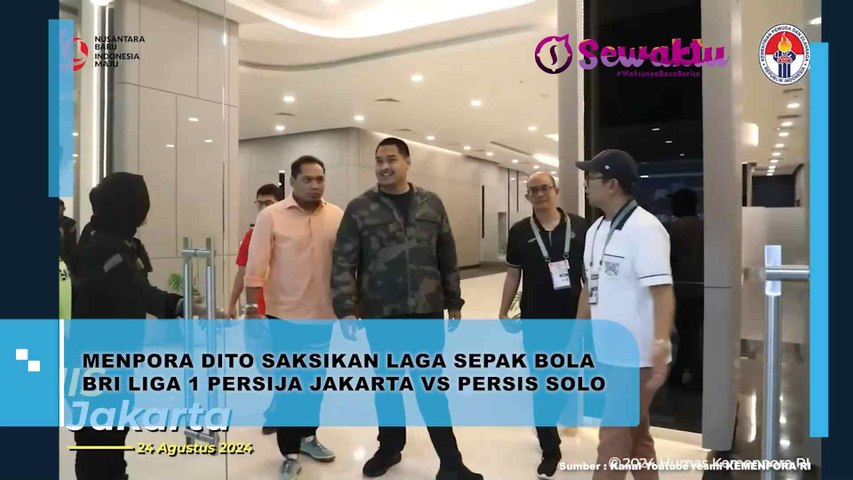 Menpora Dito Menyaksikan Pertandingan Sepak Bola BRI Liga 1 Persija Jakarta Melawan Persis Solo