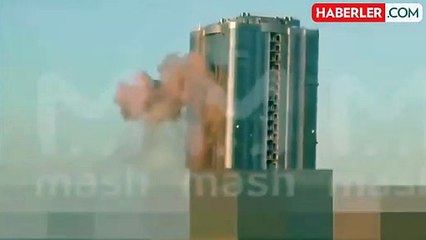 Ukrayna, Rusya'da 38 katlı bir binayı drone ile vurdu! O anlar kamerada