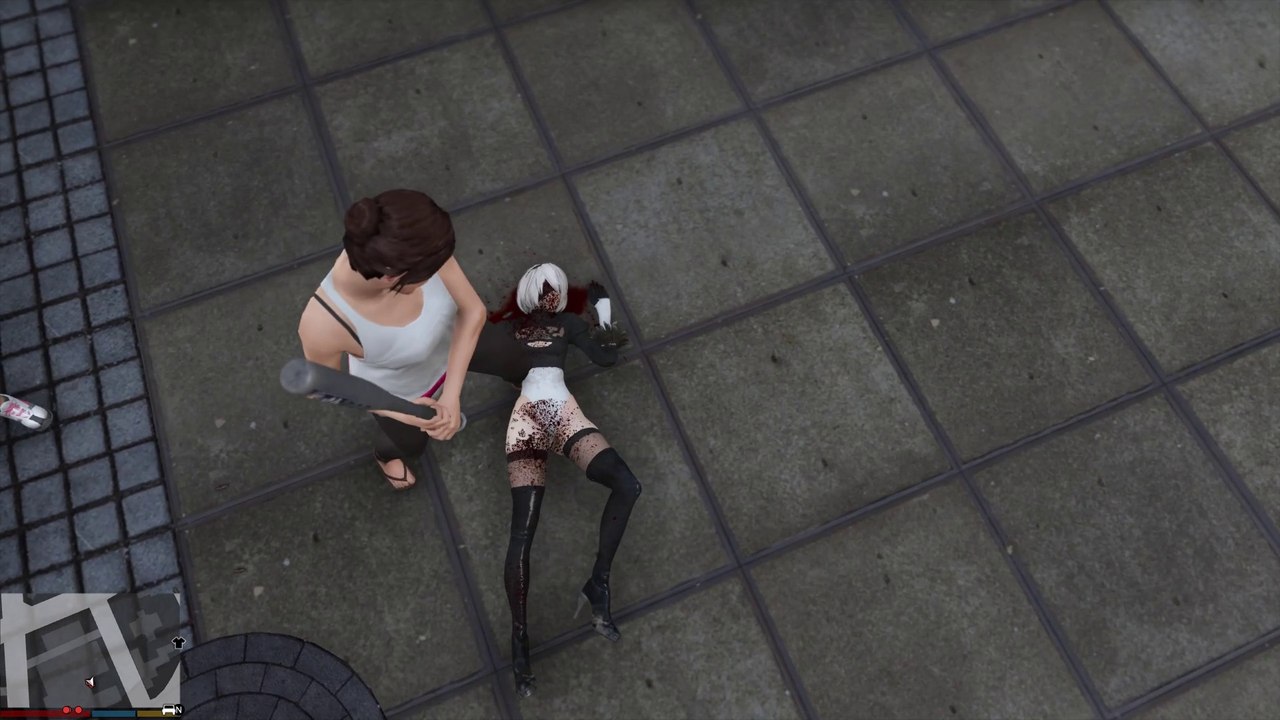 GTA5 ryona 2B death