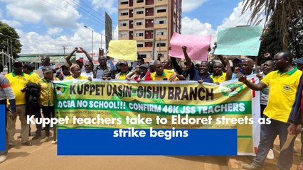 Kuppet teachers take to Eldoret streets as strike begins
