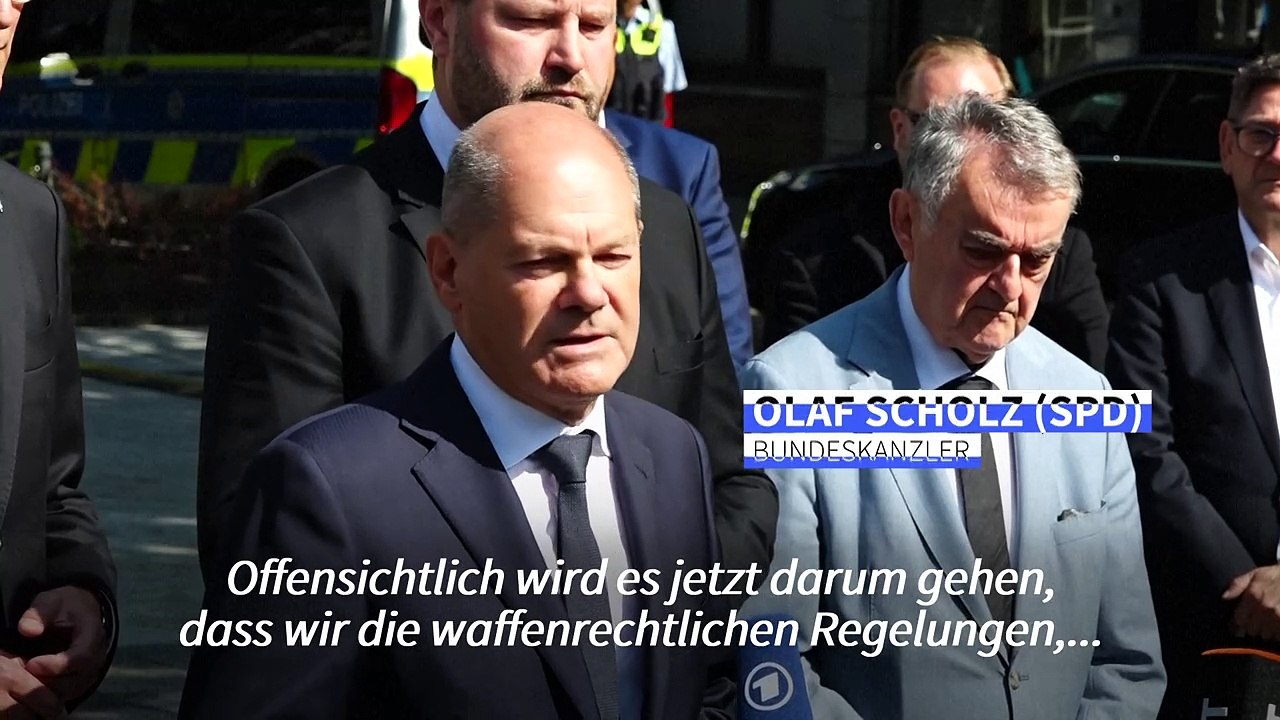 Scholz kündigt in Solingen rasche Verschärfung des Waffenrechts an