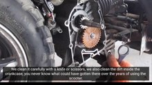 How to change the oil sump cover of a 4 stroke scooter.